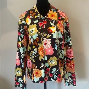 Floral Women's open  Jacket by cold water creek size medium like new